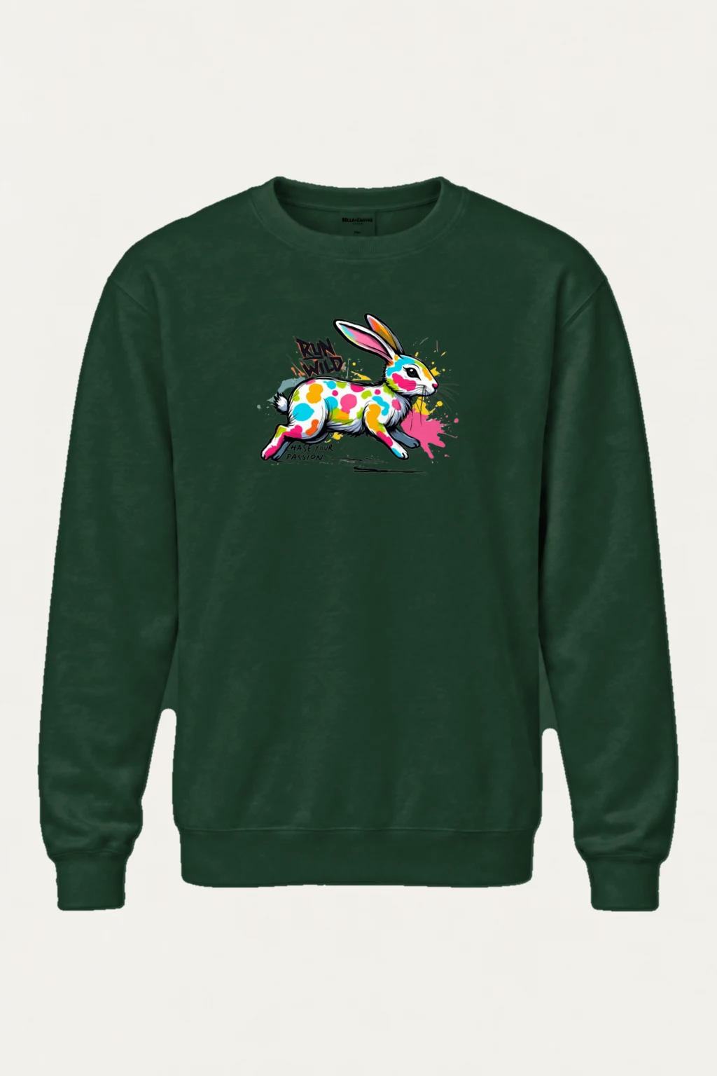 "Run Wild Rabbit" Heavy Blend Unisex Crewneck Sweatshirt | Gildan 18000