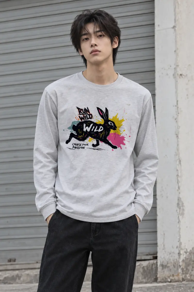 "Run Wild" Unisex Longsleeve T-shirt | Gildan 2400