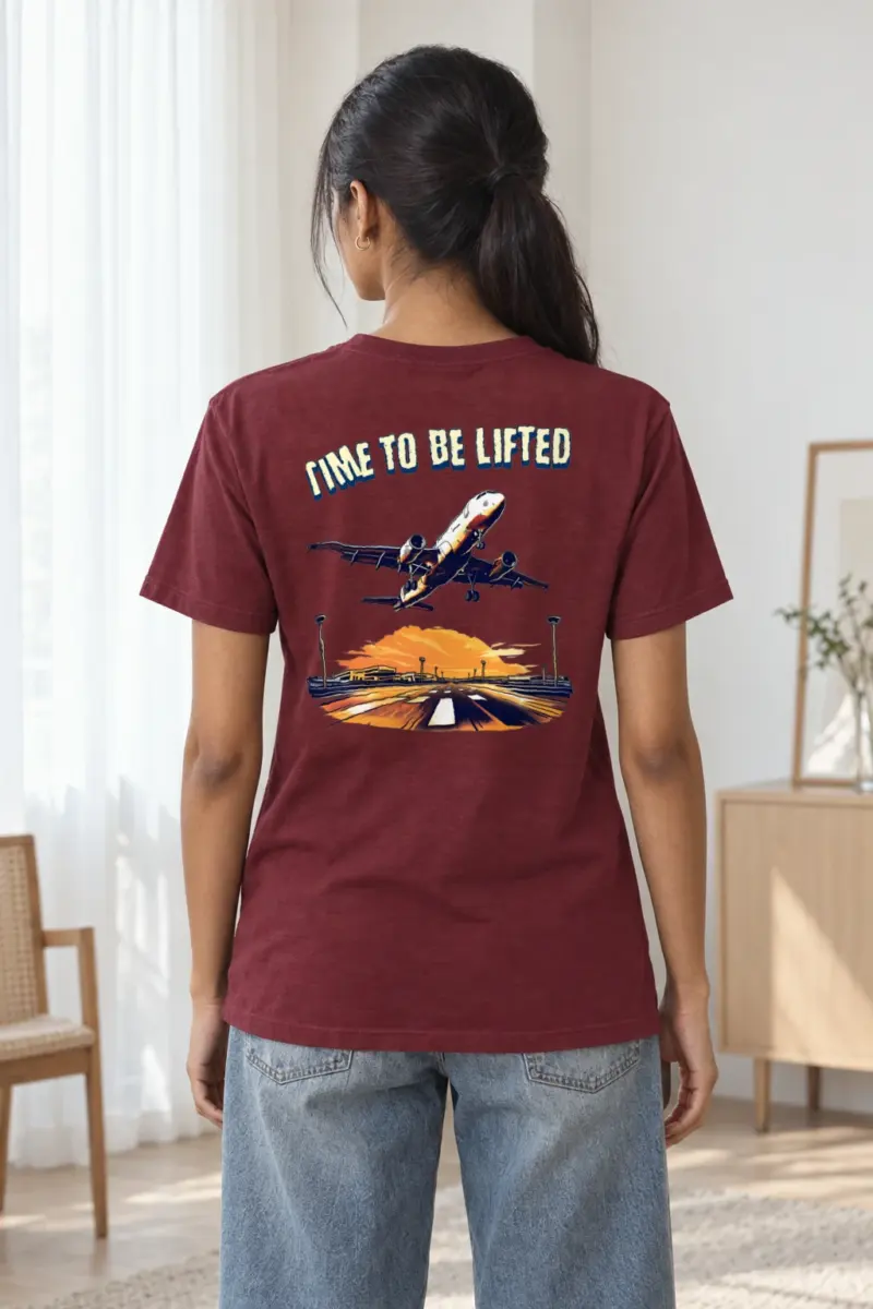 "Runway Departure" Heavyweight Unisex Crewneck T-shirt | Gildan 5000