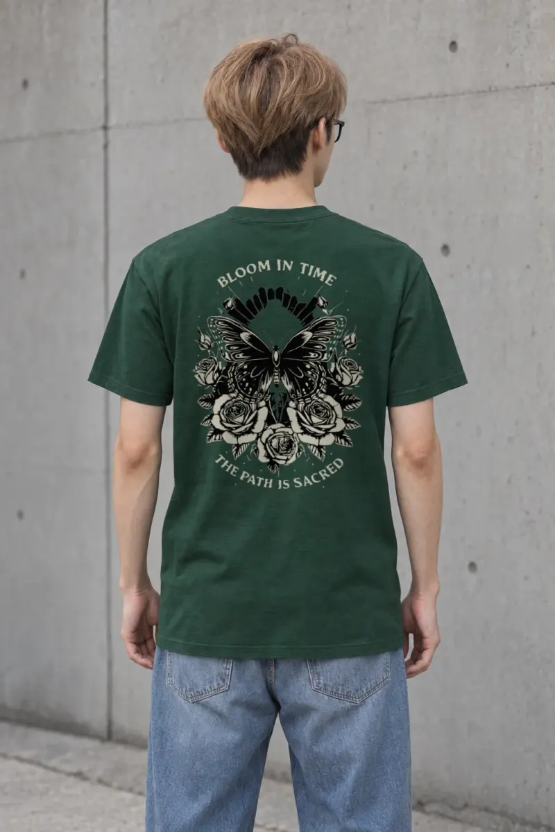 "Sacred Garden Flight" Heavyweight Unisex Crewneck T-shirt | Gildan 5000