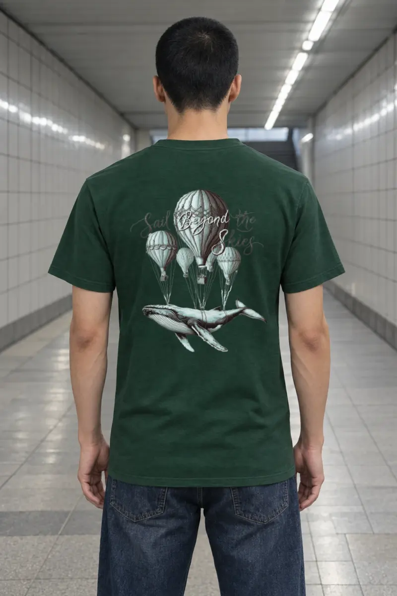 "Sail Beyond the Skies" Heavyweight Unisex Crewneck T-shirt