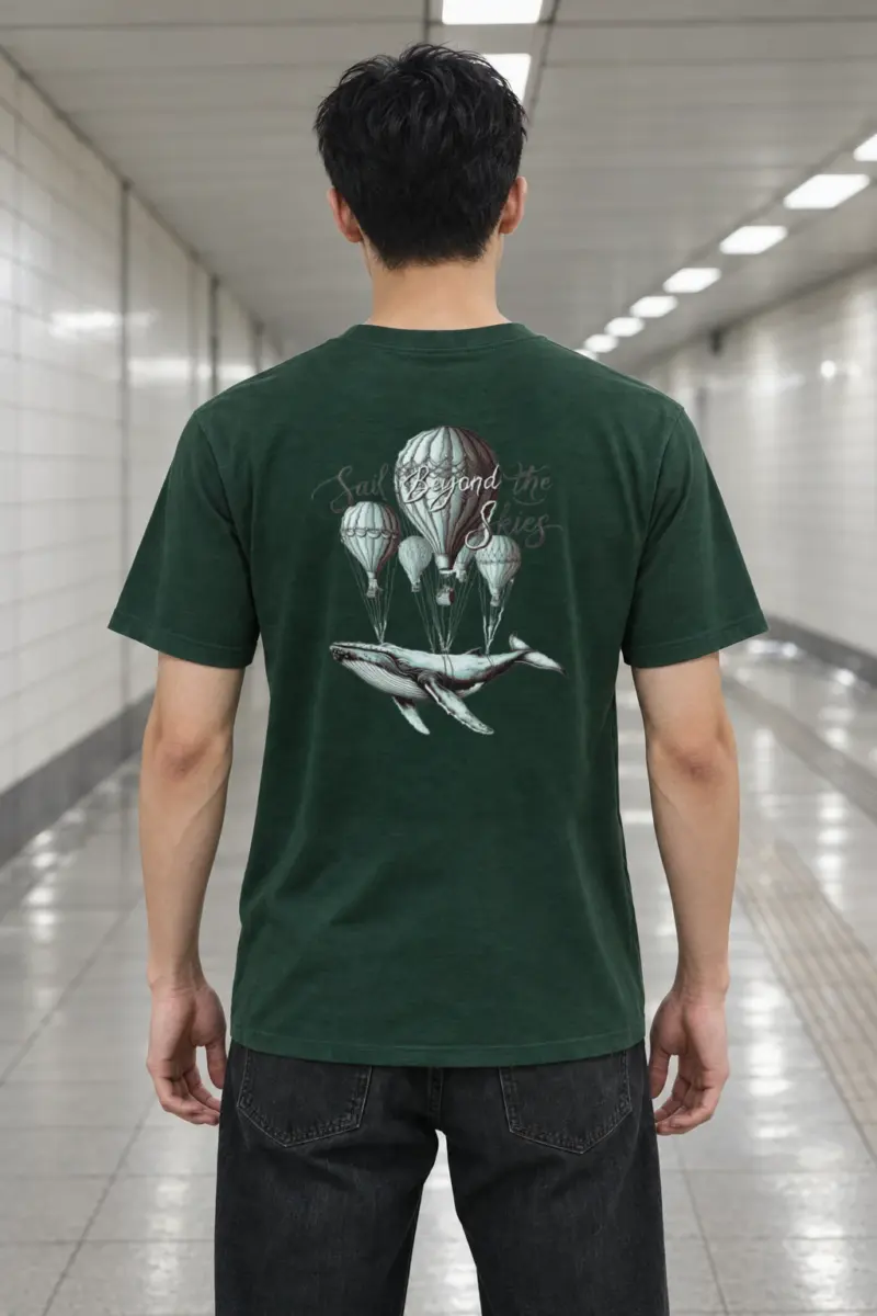 "Sail Beyond the Skies" Heavyweight Unisex Crewneck T-shirt