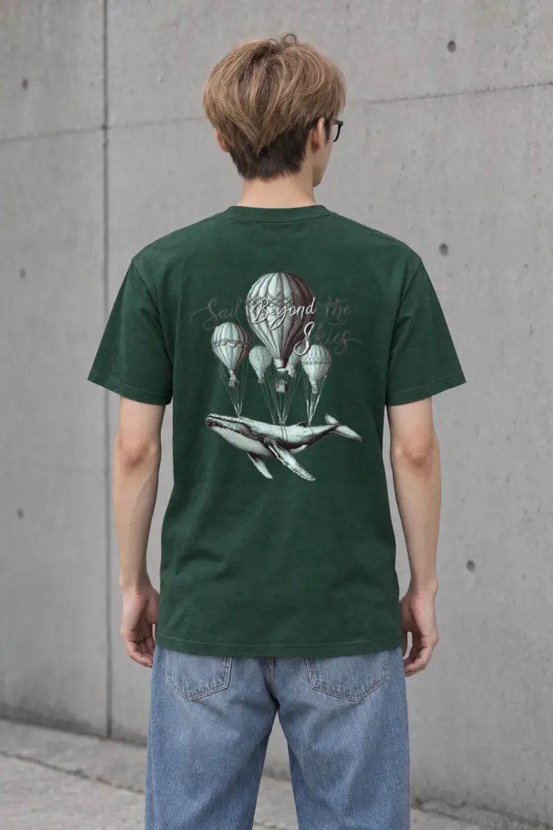 "Sail Beyond the Skies" Heavyweight Unisex Crewneck T-shirt