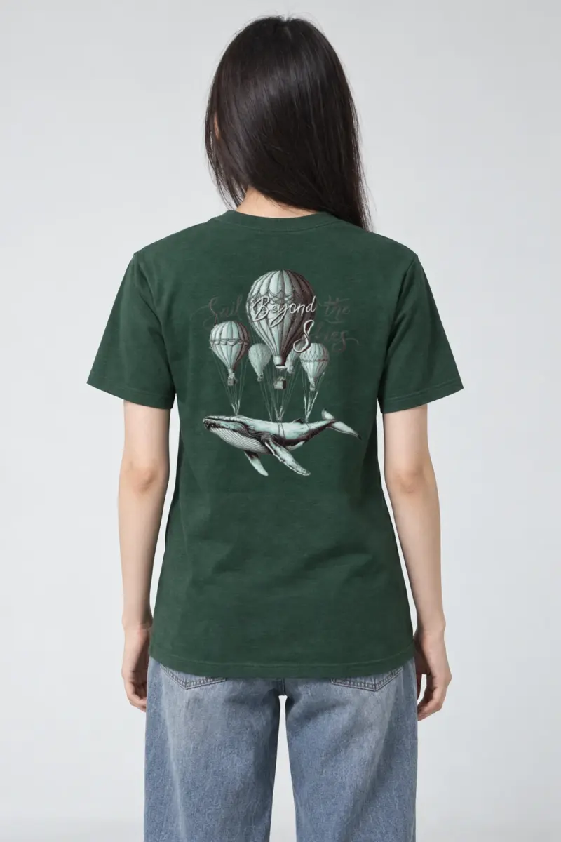 "Sail Beyond the Skies" Heavyweight Unisex Crewneck T-shirt | Gildan 5000