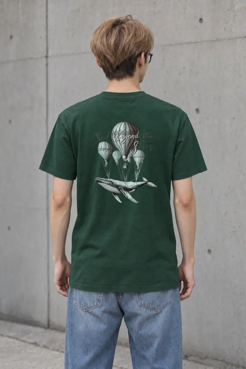 "Sail Beyond the Skies" Heavyweight Unisex Crewneck T-shirt