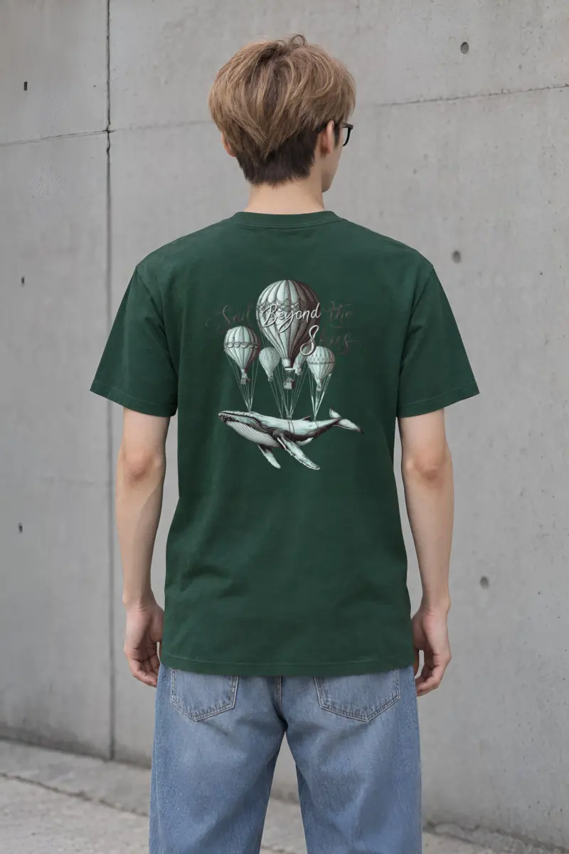 "Sail Beyond the Skies" Heavyweight Unisex Crewneck T-shirt