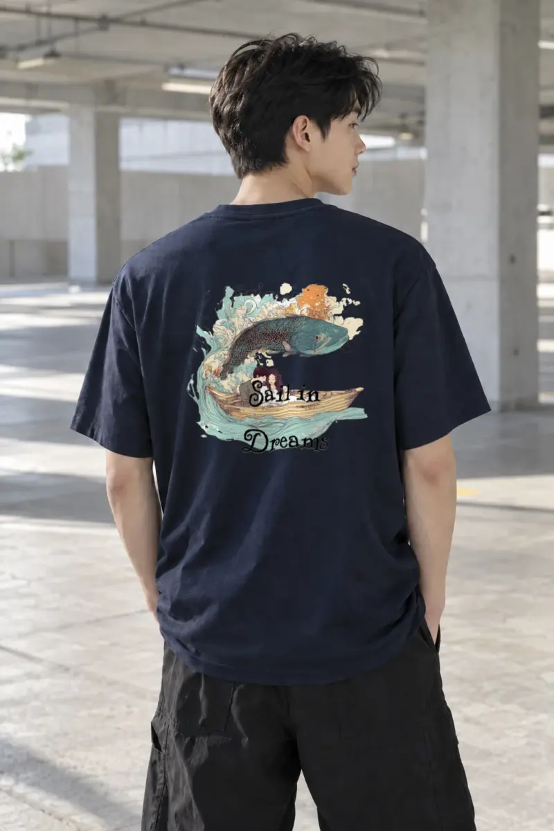 "Sail In Dreams" Heavyweight Unisex Crewneck T-shirt | Gildan 5000