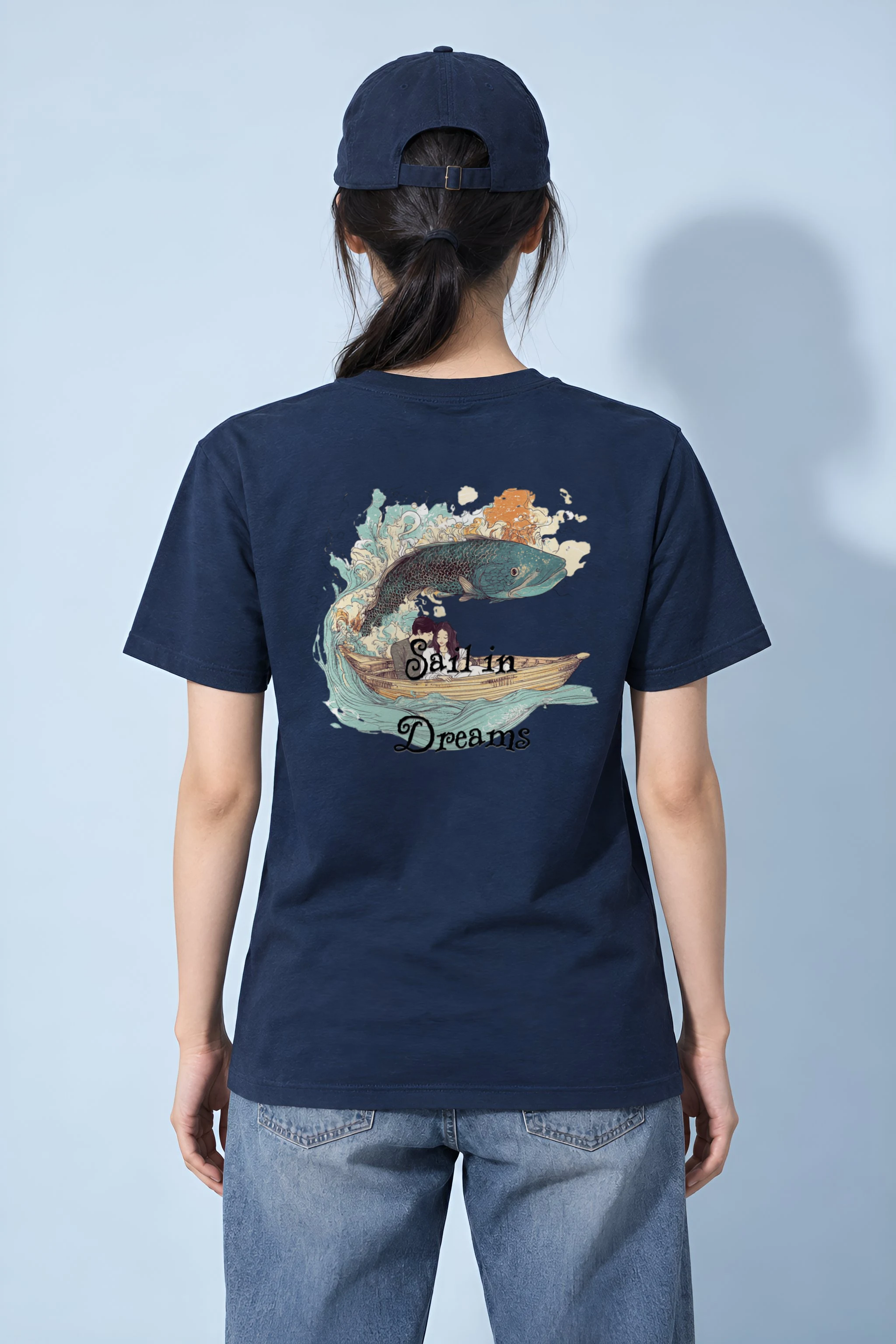 "Sail In Dreams" Heavyweight Unisex Crewneck T-shirt