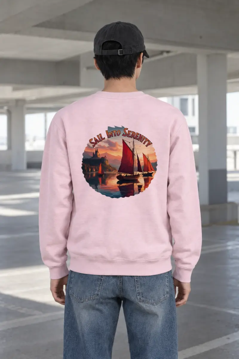 "Sail Into Serenity" Heavy Blend Unisex Crewneck Sweatshirt | Gildan 18000