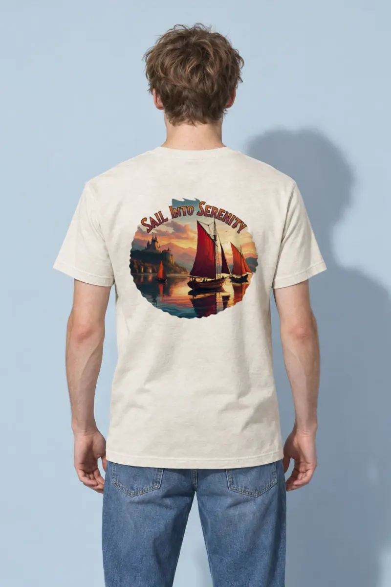 "Sail Into Serenity" Heavyweight Unisex Crewneck T-shirt