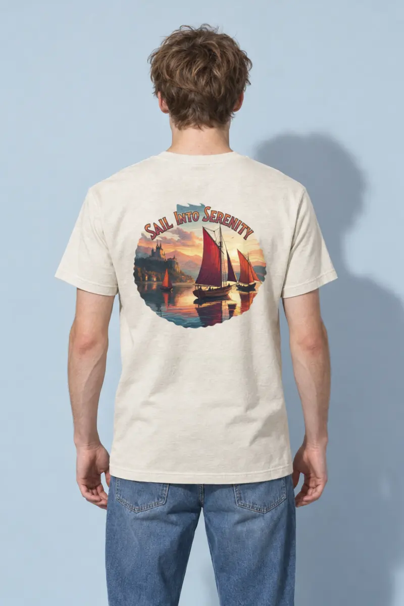 "Sail Into Serenity" Heavyweight Unisex Crewneck T-shirt