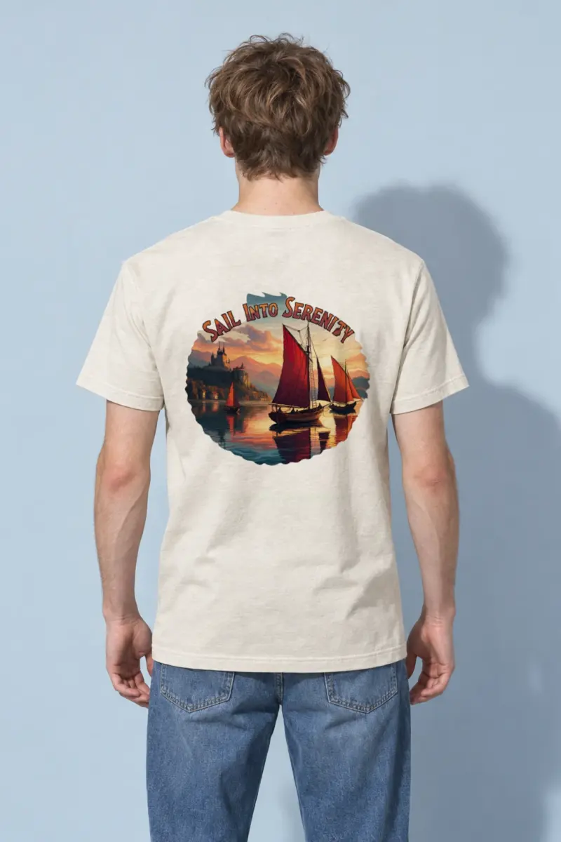 "Sail Into Serenity" Heavyweight Unisex Crewneck T-shirt