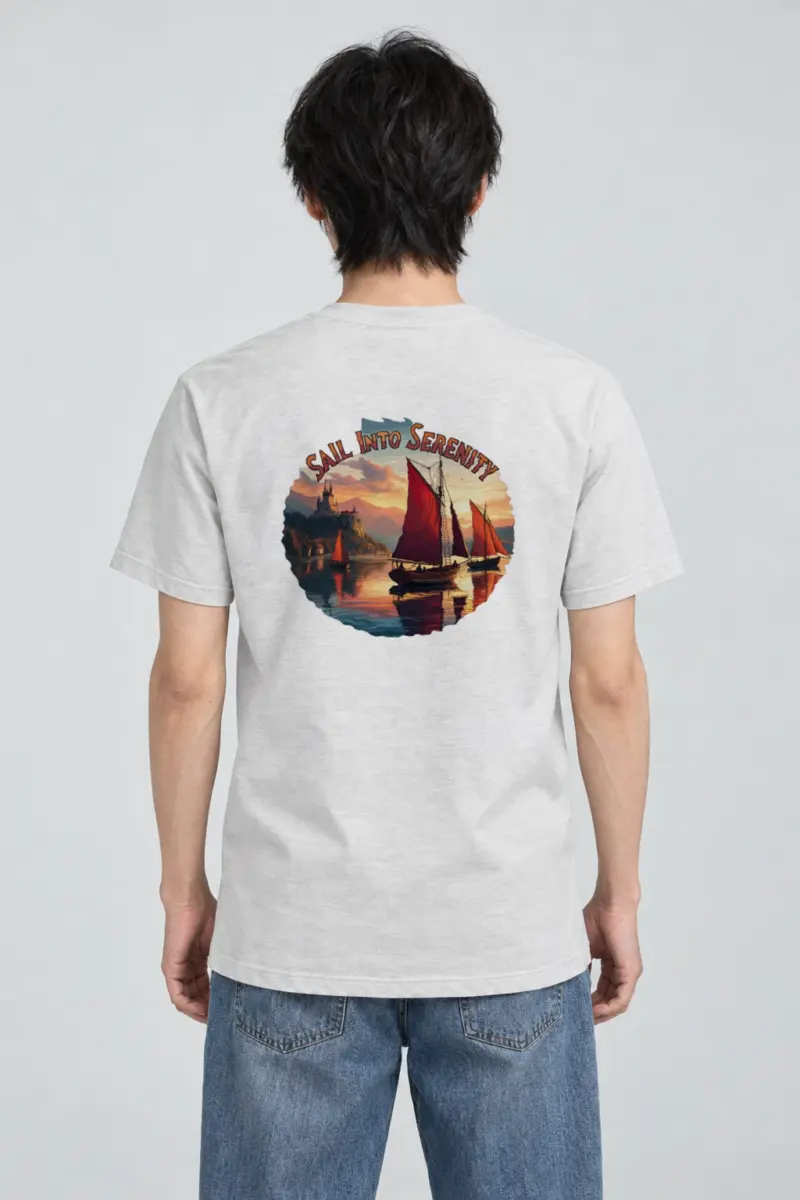 "Sail Into Serenity" Heavyweight Unisex Crewneck T-shirt