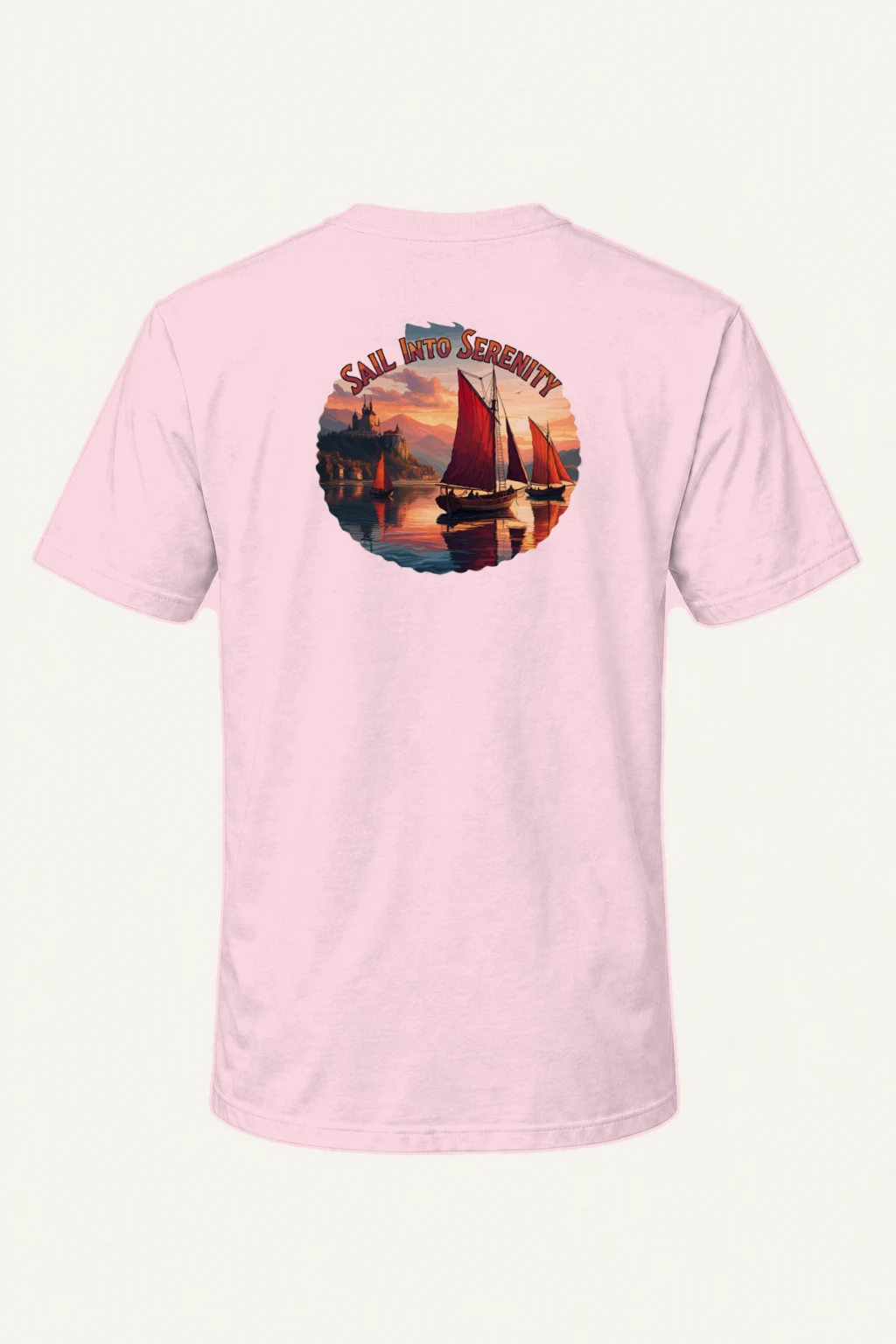 "Sail Into Serenity" Heavyweight Unisex Crewneck T-shirt | Gildan 5000