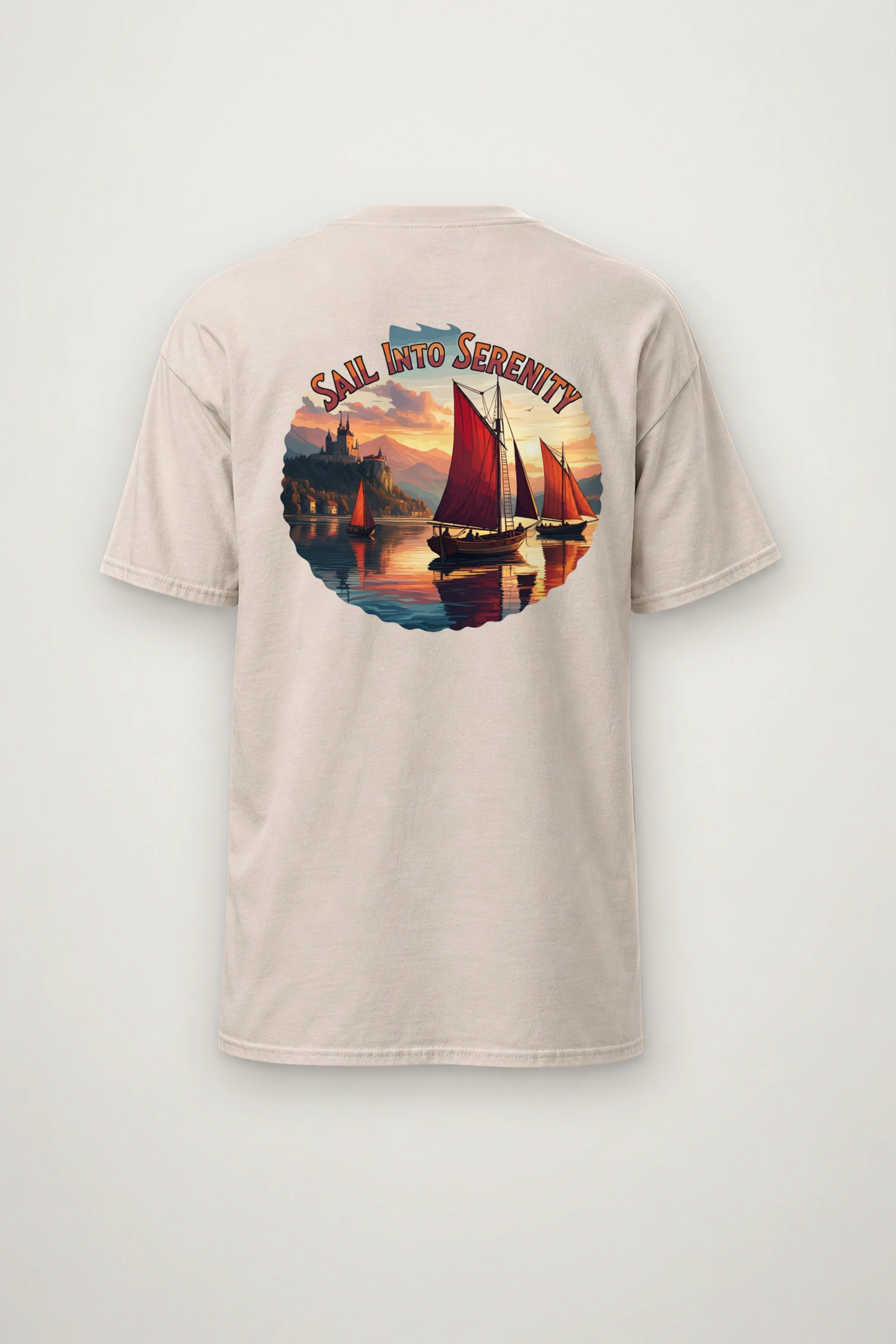 "Sail Into Serenity" Heavyweight Unisex Crewneck T-shirt