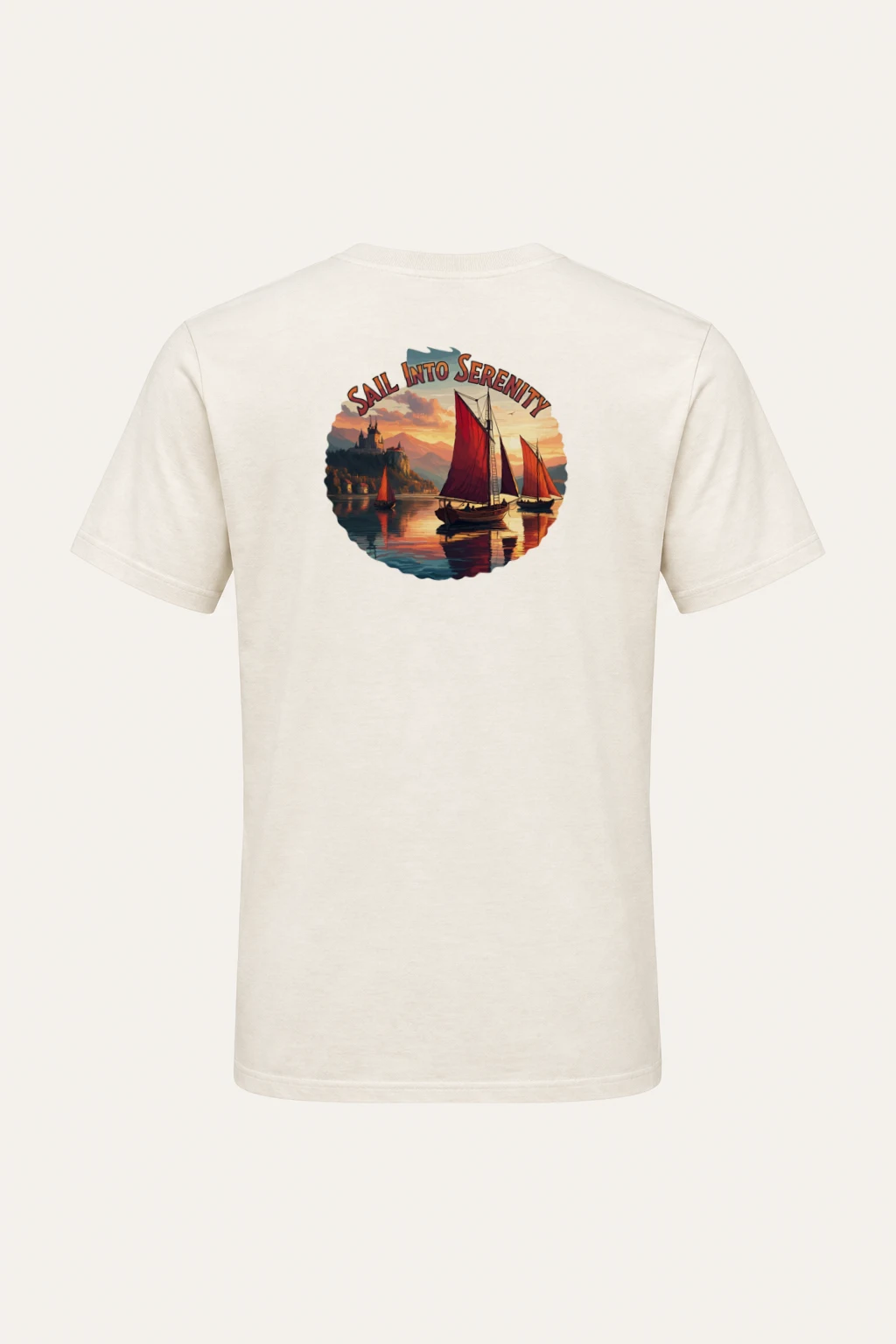 "Sail Into Serenity" Heavyweight Unisex Crewneck T-shirt | Gildan 5000
