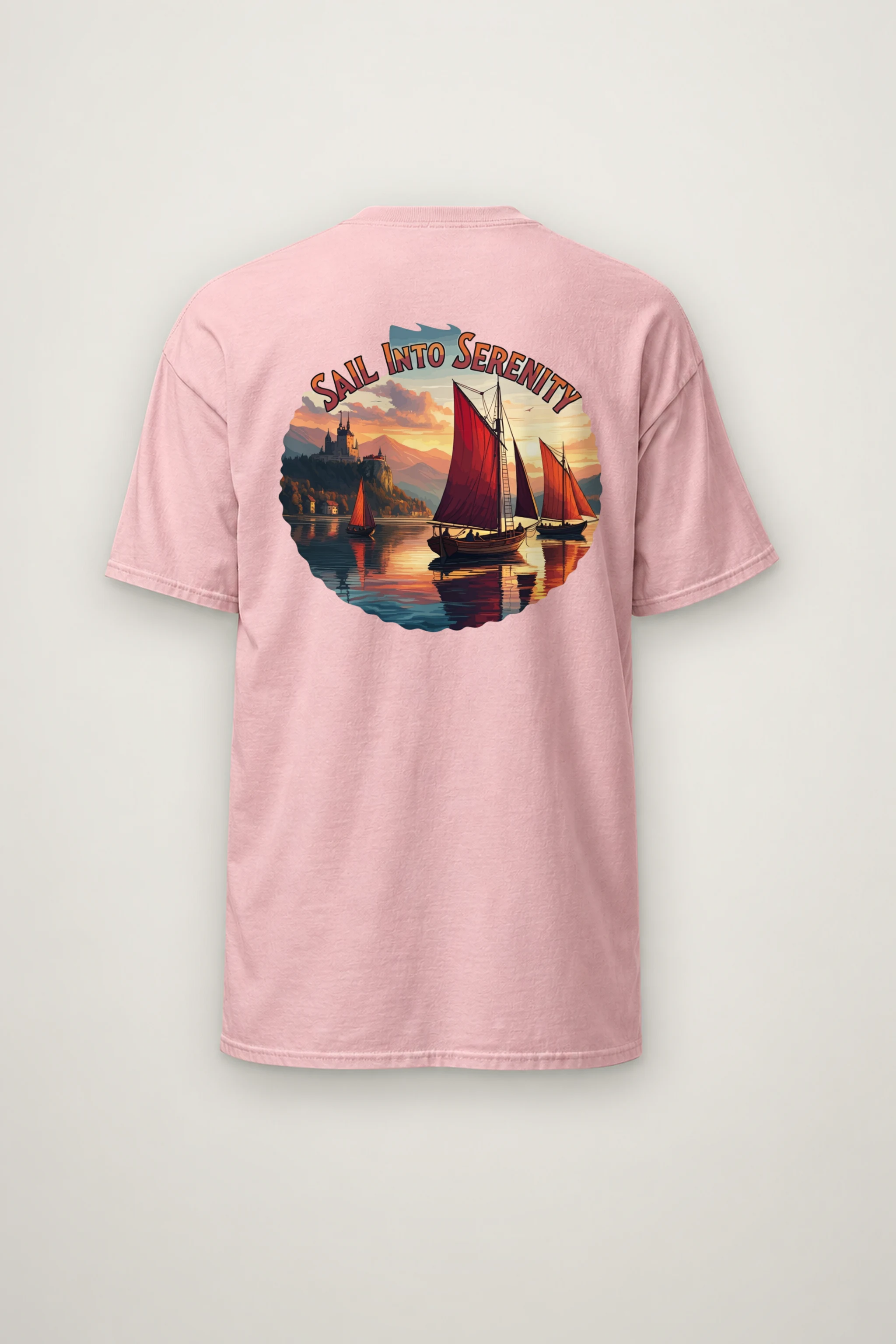 "Sail Into Serenity" Heavyweight Unisex Crewneck T-shirt