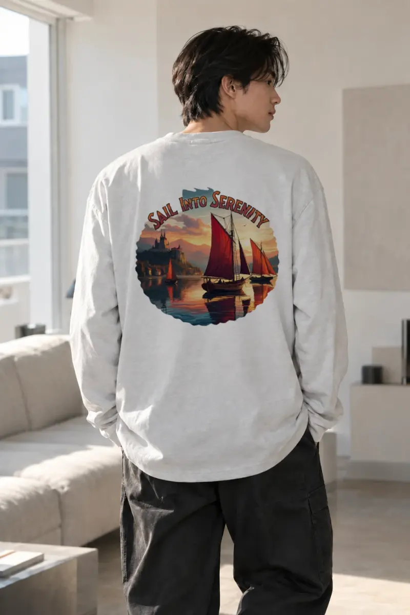 "Sail Into Serenity" Unisex Longsleeve T-shirt | Gildan 2400