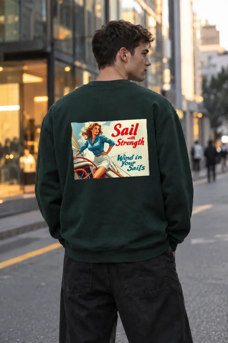 “Sail With Strength” Heavy Blend Unisex Crewneck Sweatshirt | Gildan 18000