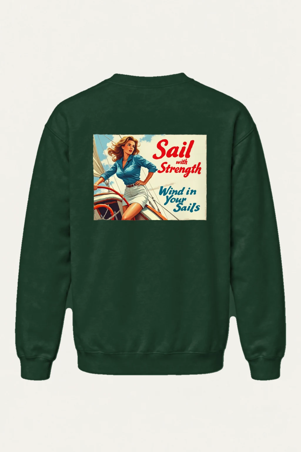 "Sail With Strength" Heavy Blend Unisex Crewneck Sweatshirt | Gildan 18000