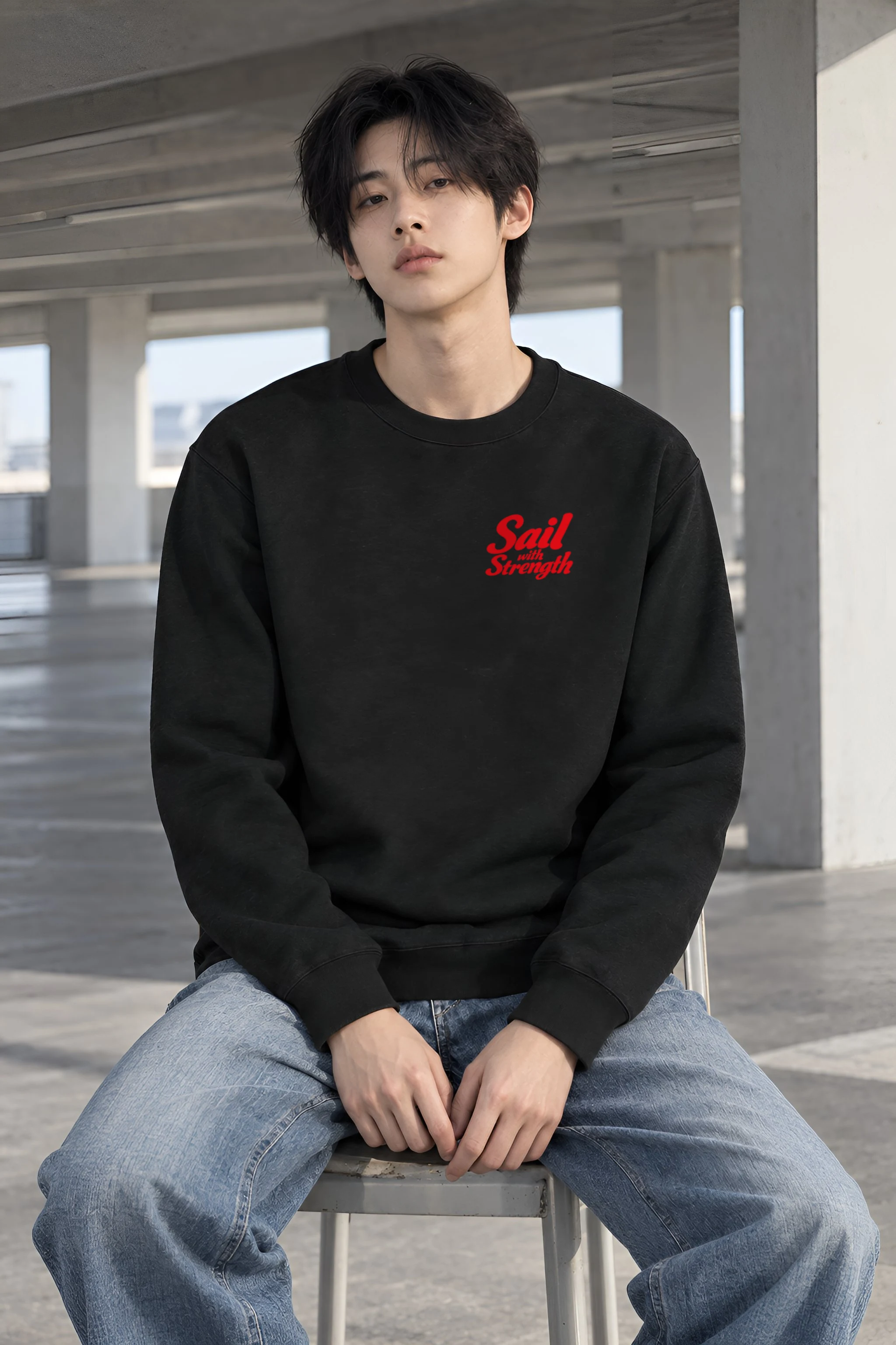"Sail With Strength" Heavy Blend Unisex Crewneck Sweatshirt