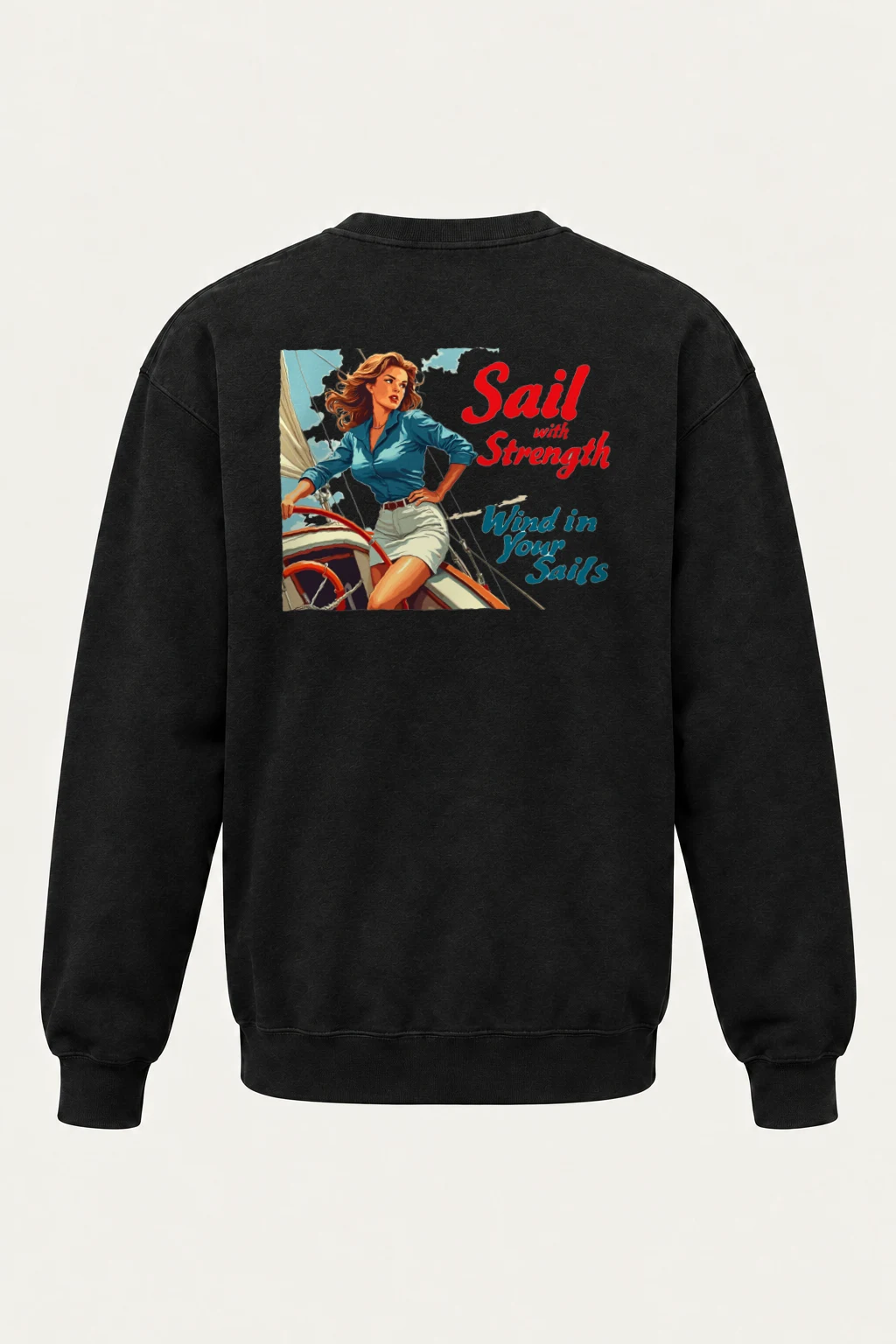 "Sail With Strength" Heavy Blend Unisex Crewneck Sweatshirt | Gildan 18000