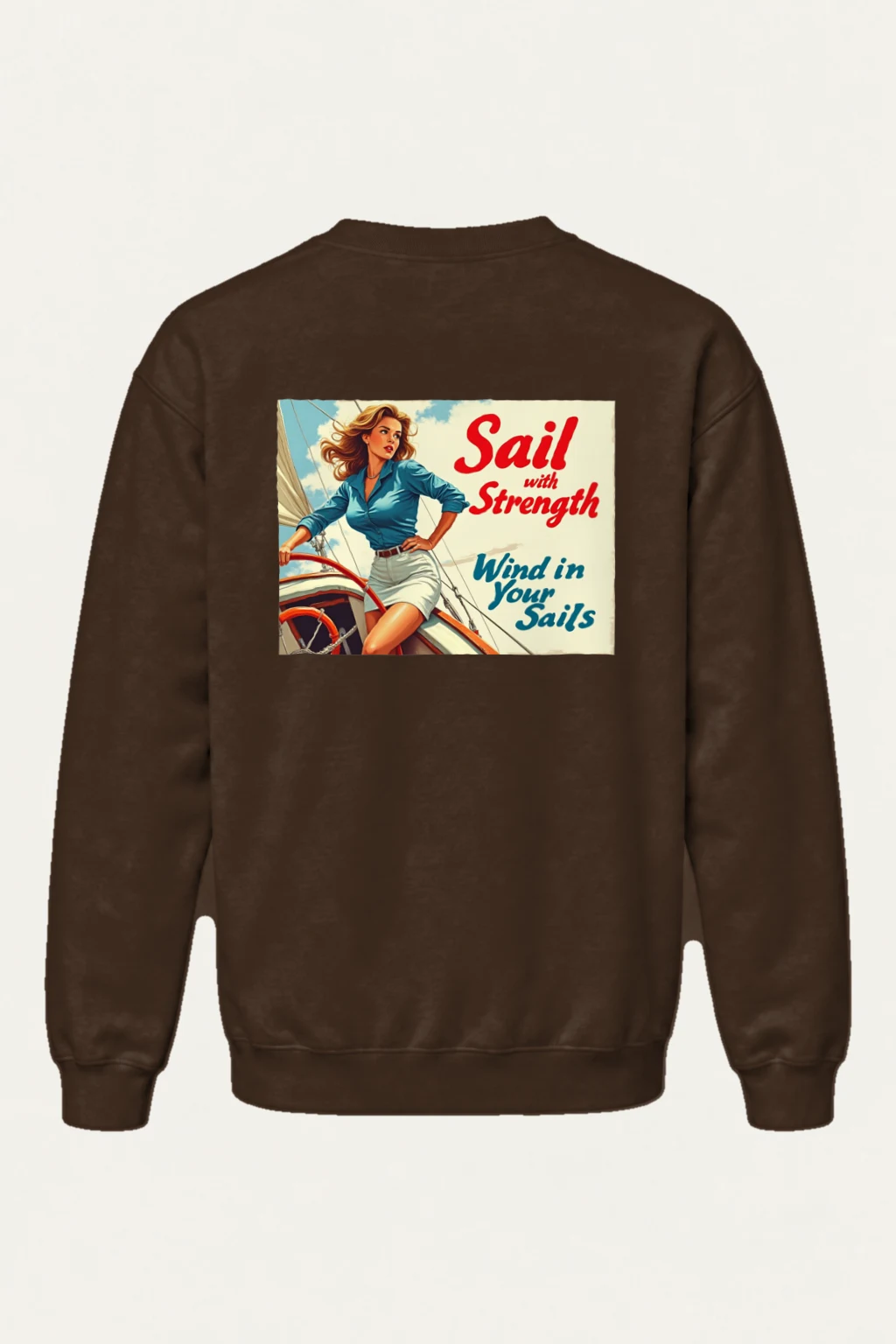 "Sail With Strength" Heavy Blend Unisex Crewneck Sweatshirt | Gildan 18000
