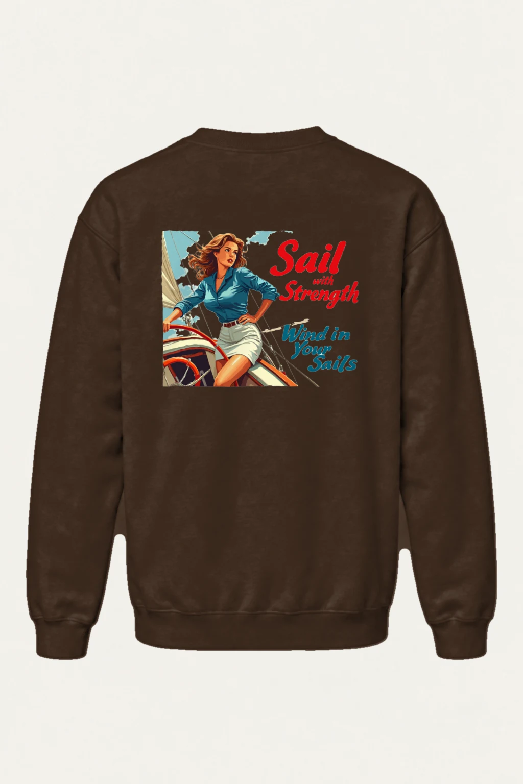"Sail With Strength" Heavy Blend Unisex Crewneck Sweatshirt | Gildan 18000