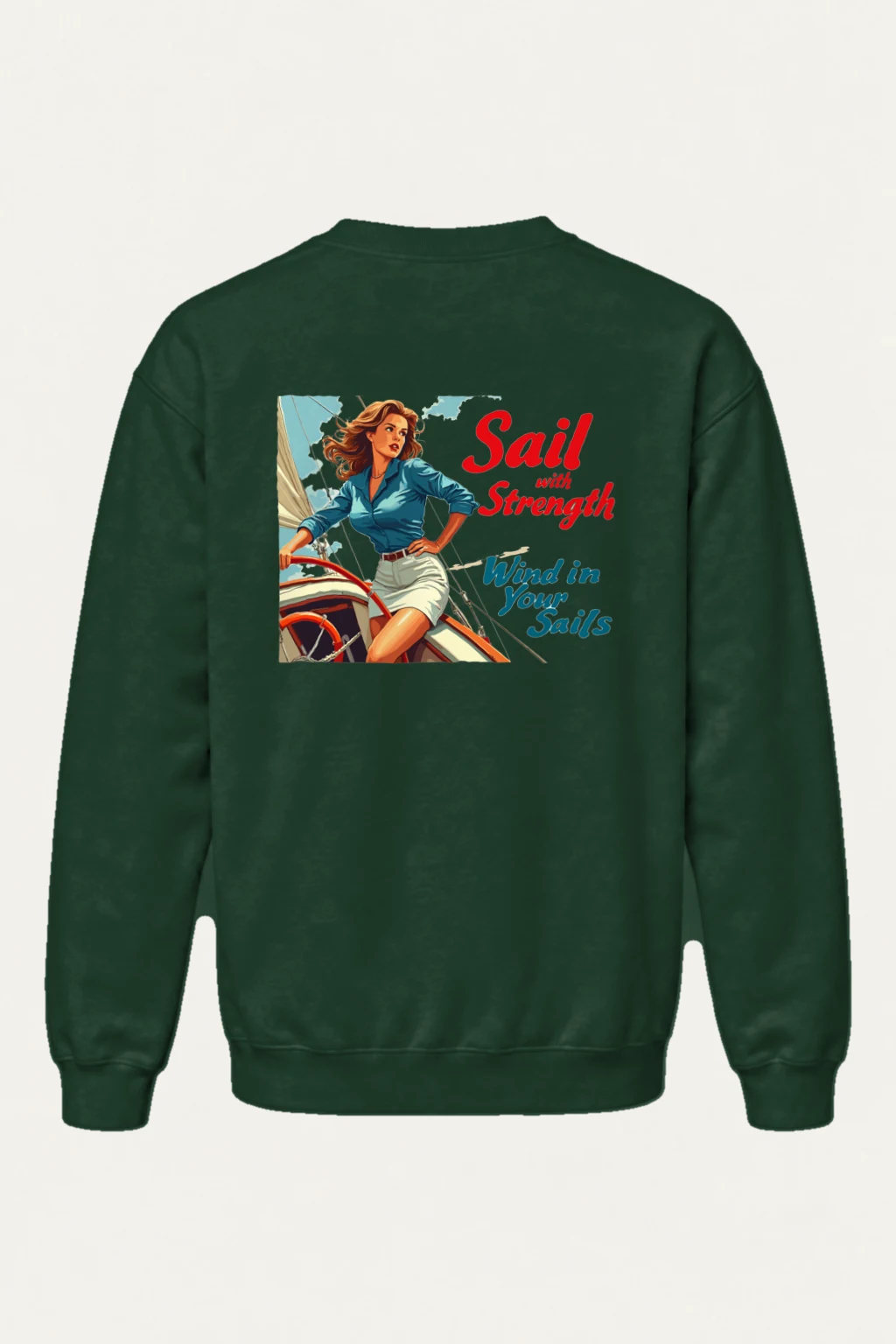 "Sail With Strength" Heavy Blend Unisex Crewneck Sweatshirt | Gildan 18000