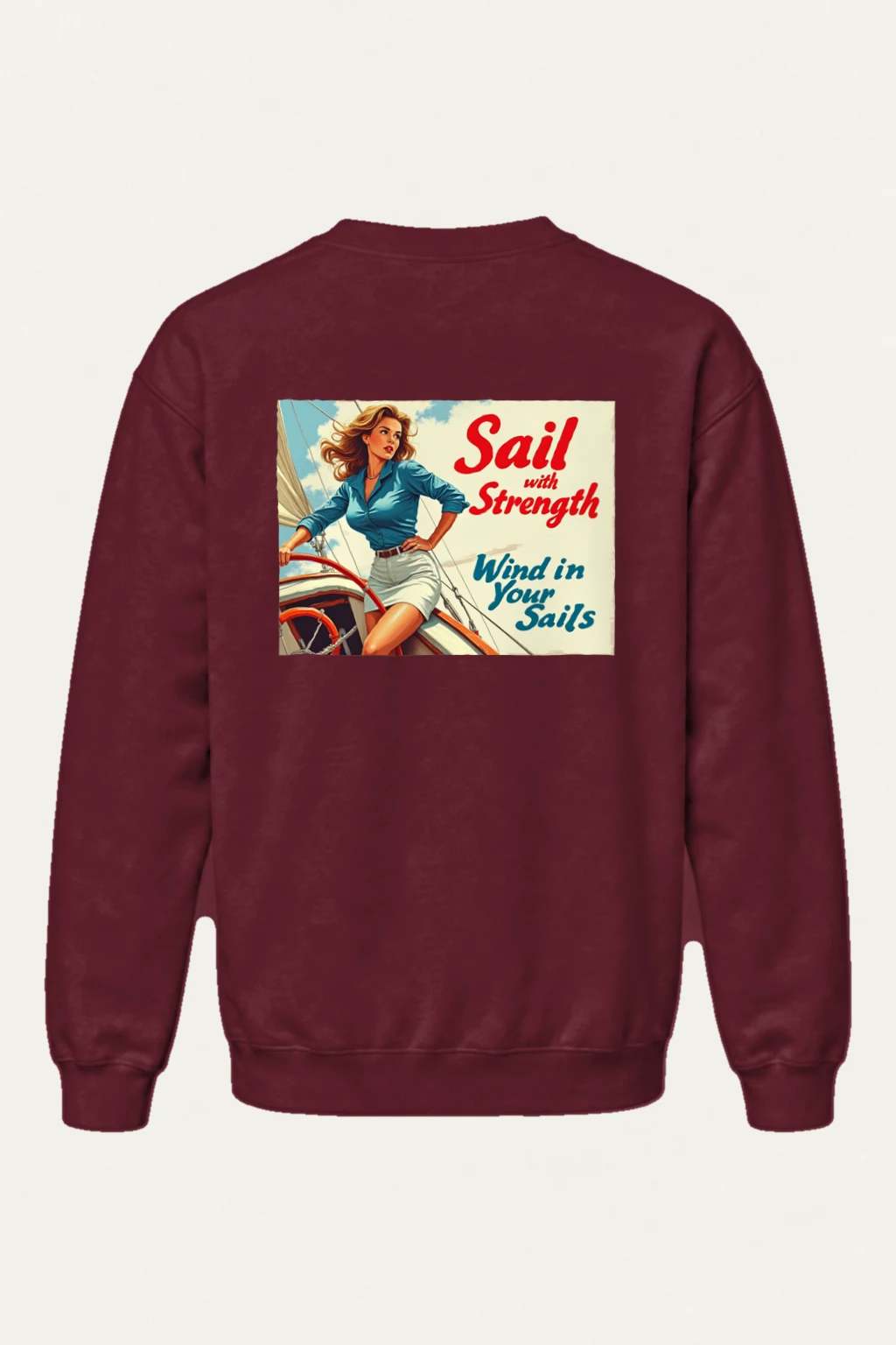 "Sail With Strength" Heavy Blend Unisex Crewneck Sweatshirt | Gildan 18000
