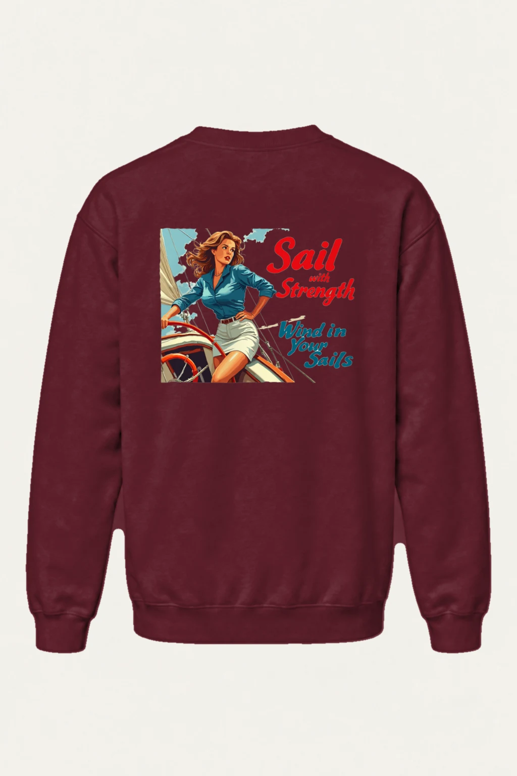 "Sail With Strength" Heavy Blend Unisex Crewneck Sweatshirt | Gildan 18000