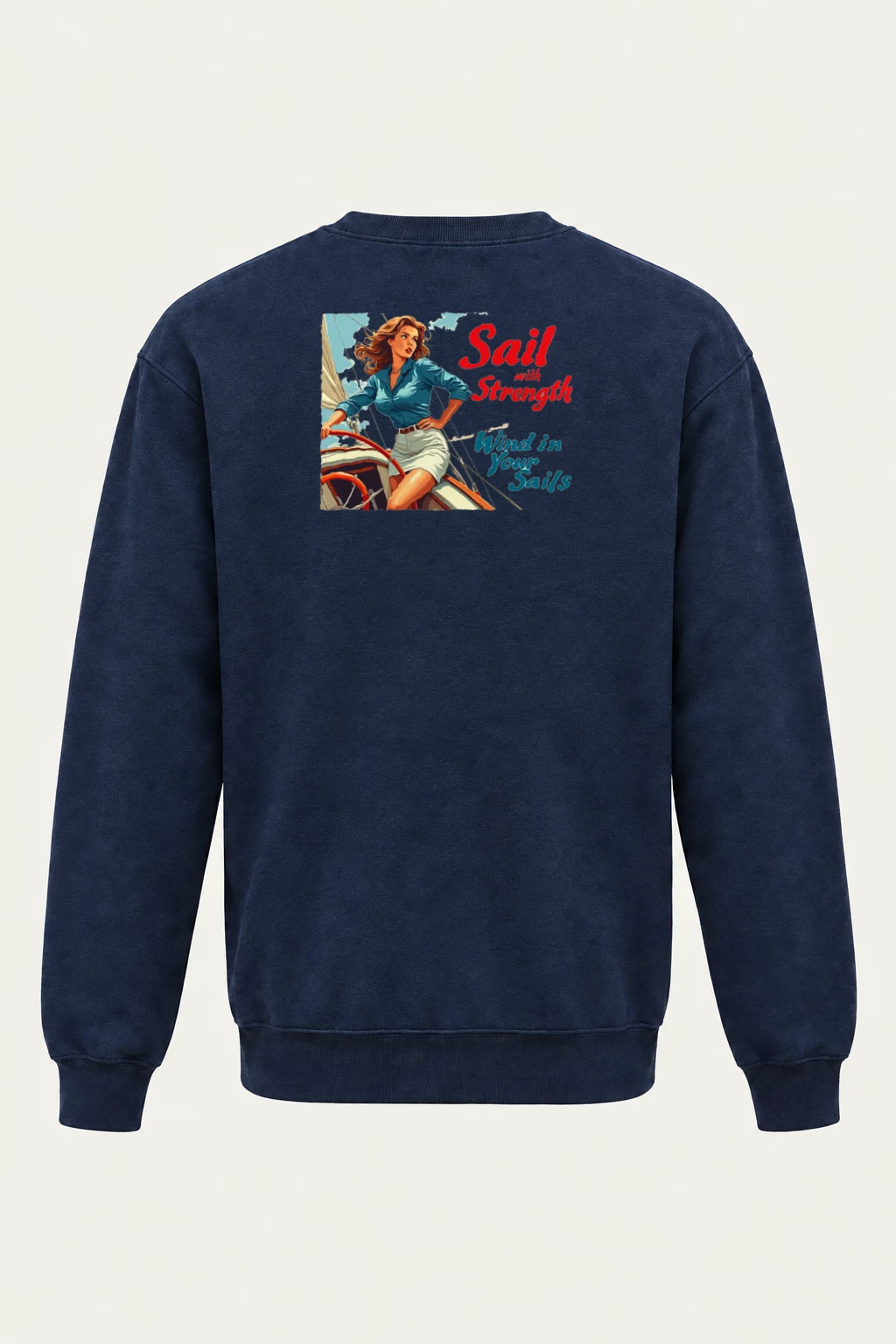 "Sail With Strength" Heavy Blend Unisex Crewneck Sweatshirt | Gildan 18000