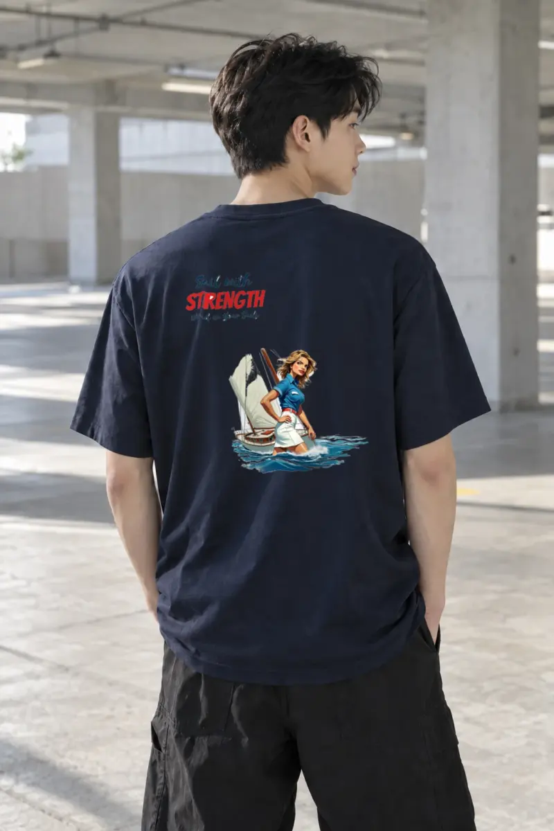 "Sail With Strength" Heavyweight Unisex Crewneck T-shirt | Gildan 5000