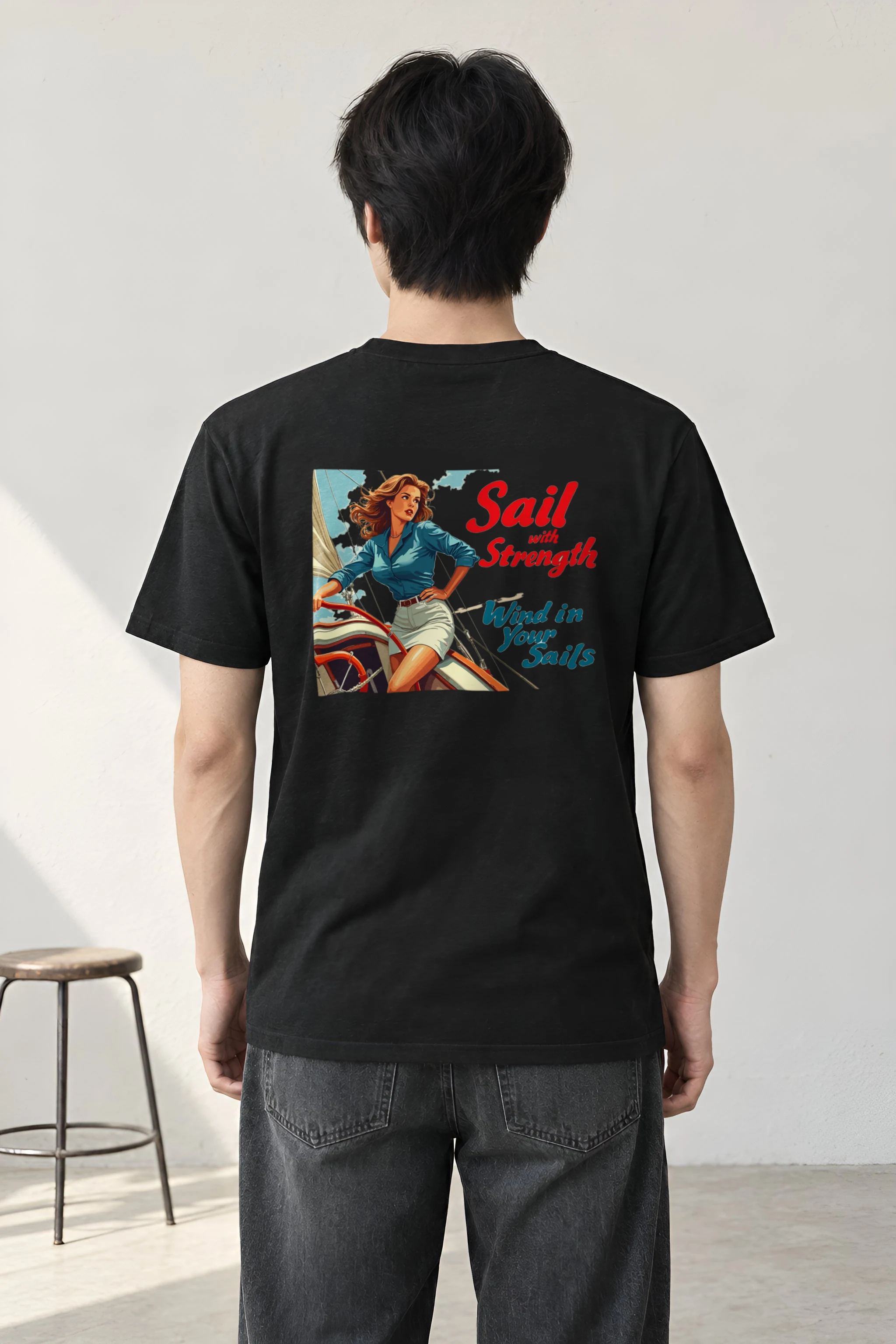 "Sail With Strength" Heavyweight Unisex Crewneck T-shirt