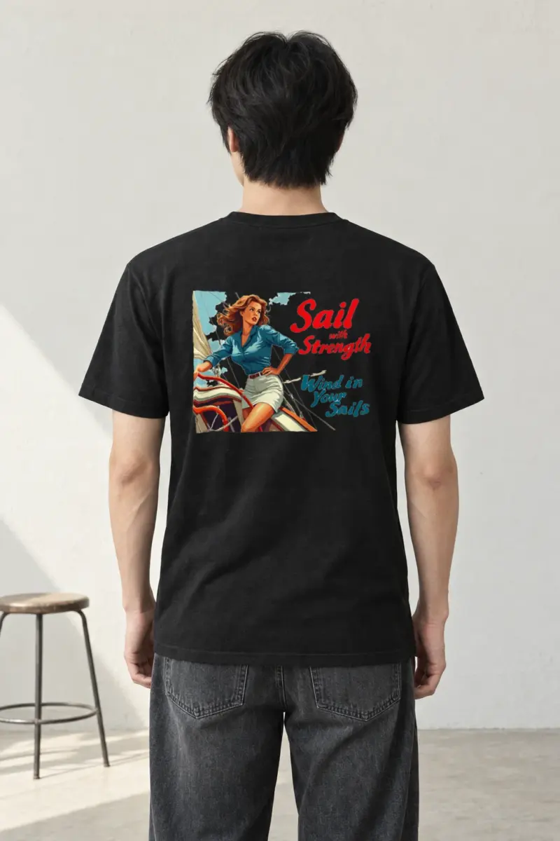 "Sail With Strength" Heavyweight Unisex Crewneck T-shirt