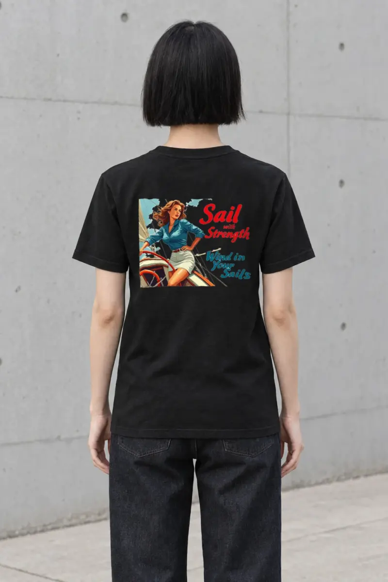 "Sail With Strength" Heavyweight Unisex Crewneck T-shirt | Gildan 5000