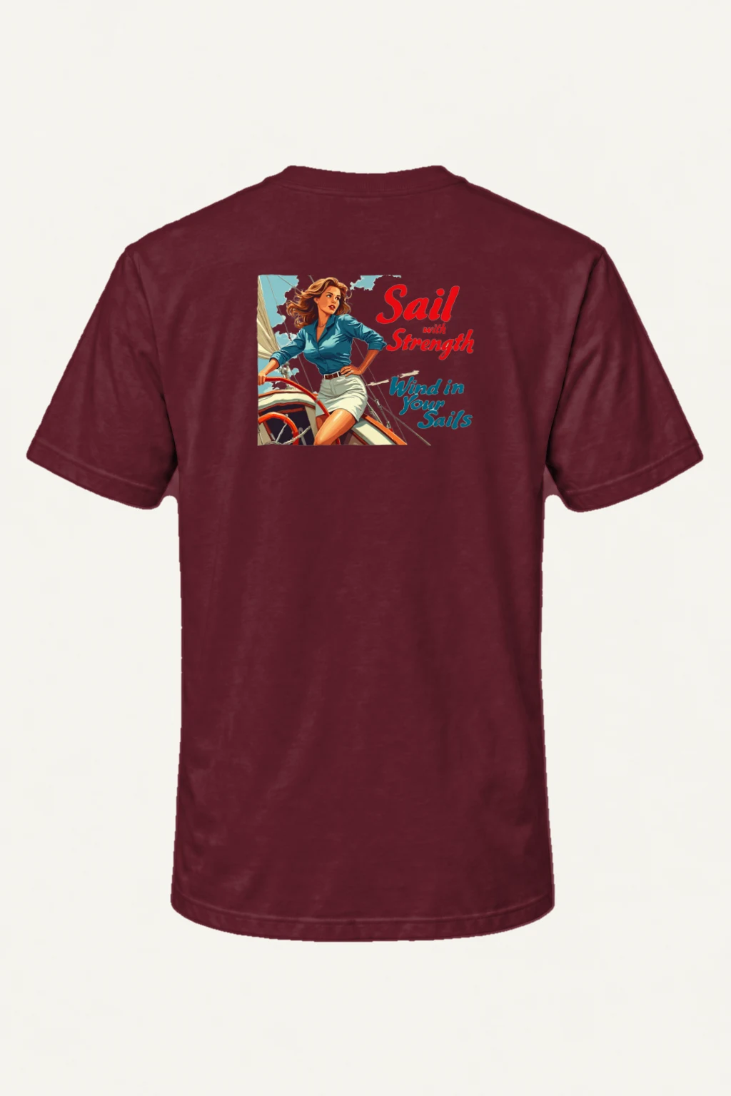 "Sail With Strength" Heavyweight Unisex Crewneck T-shirt | Gildan 5000