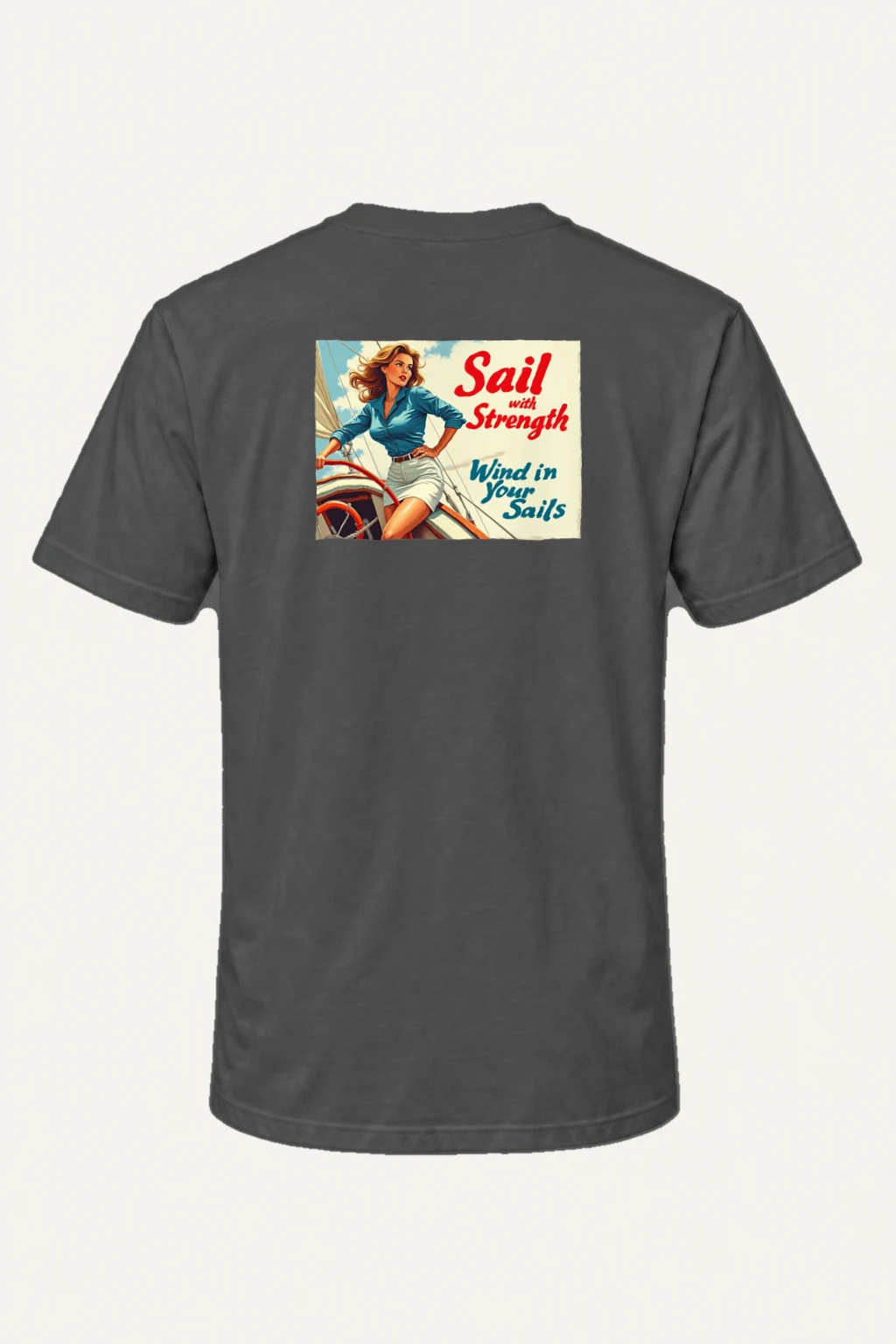 "Sail With Strength" Heavyweight Unisex Crewneck T-shirt | Gildan 5000