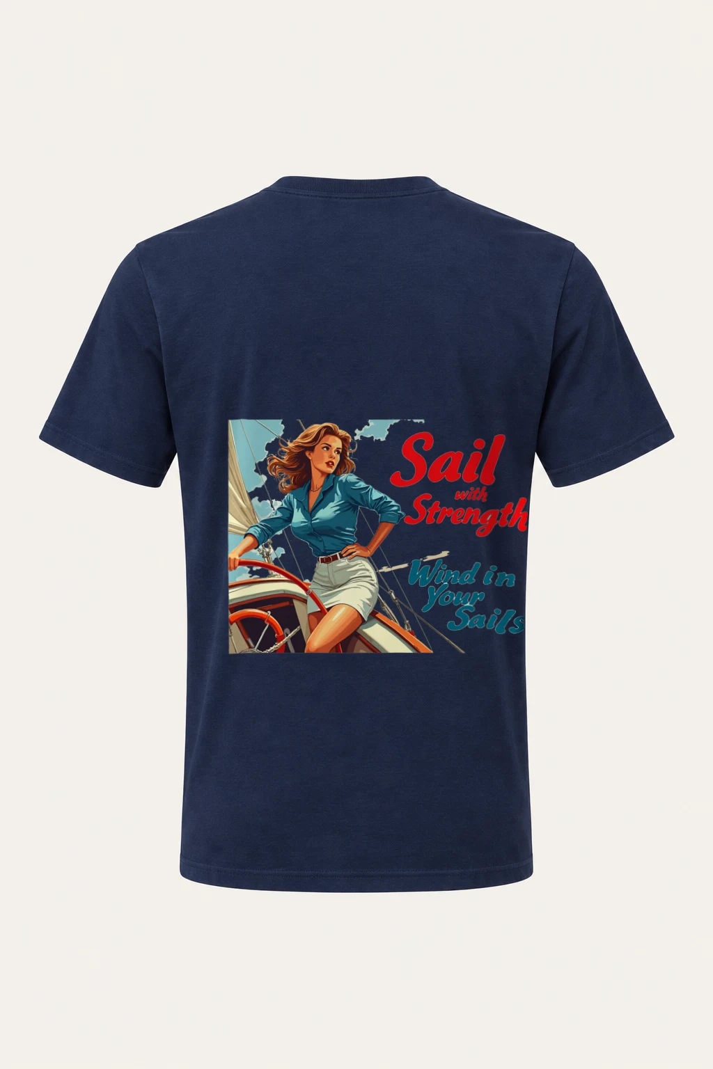 "Sail With Strength" Heavyweight Unisex Crewneck T-shirt | Gildan 5000