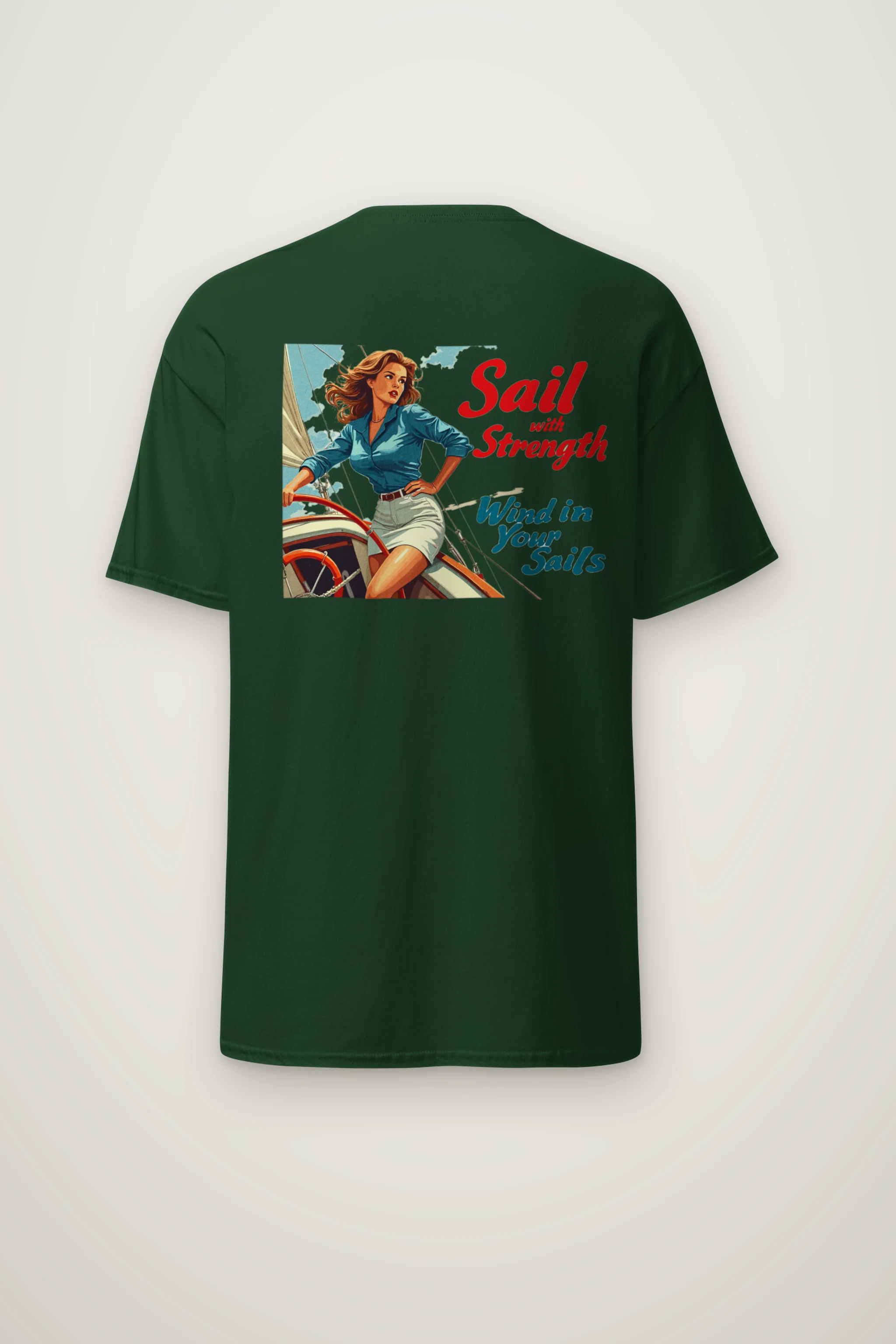 "Sail With Strength" Heavyweight Unisex Crewneck T-shirt