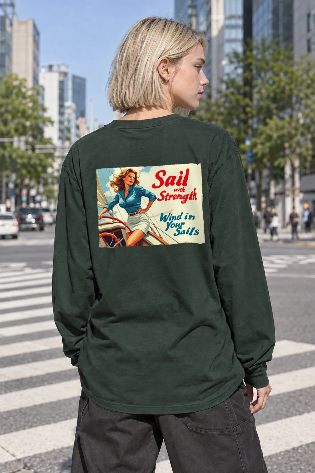 "Sail With Strength" Unisex Longsleeve T-shirt | Gildan 2400