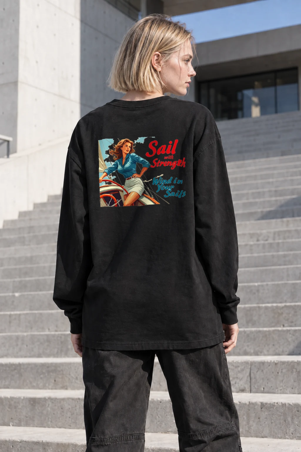 "Sail With Strength" Unisex Longsleeve T-shirt | Gildan 2400