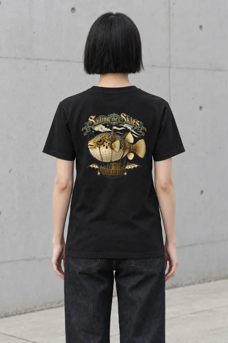"Sailing The Skies" Heavyweight Unisex Crewneck T-shirt | Gildan 5000