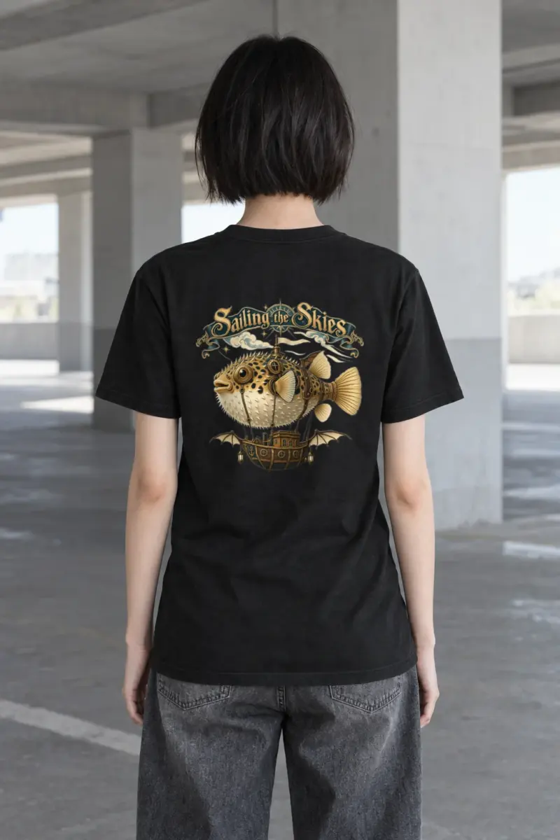 "Sailing The Skies" Heavyweight Unisex Crewneck T-shirt