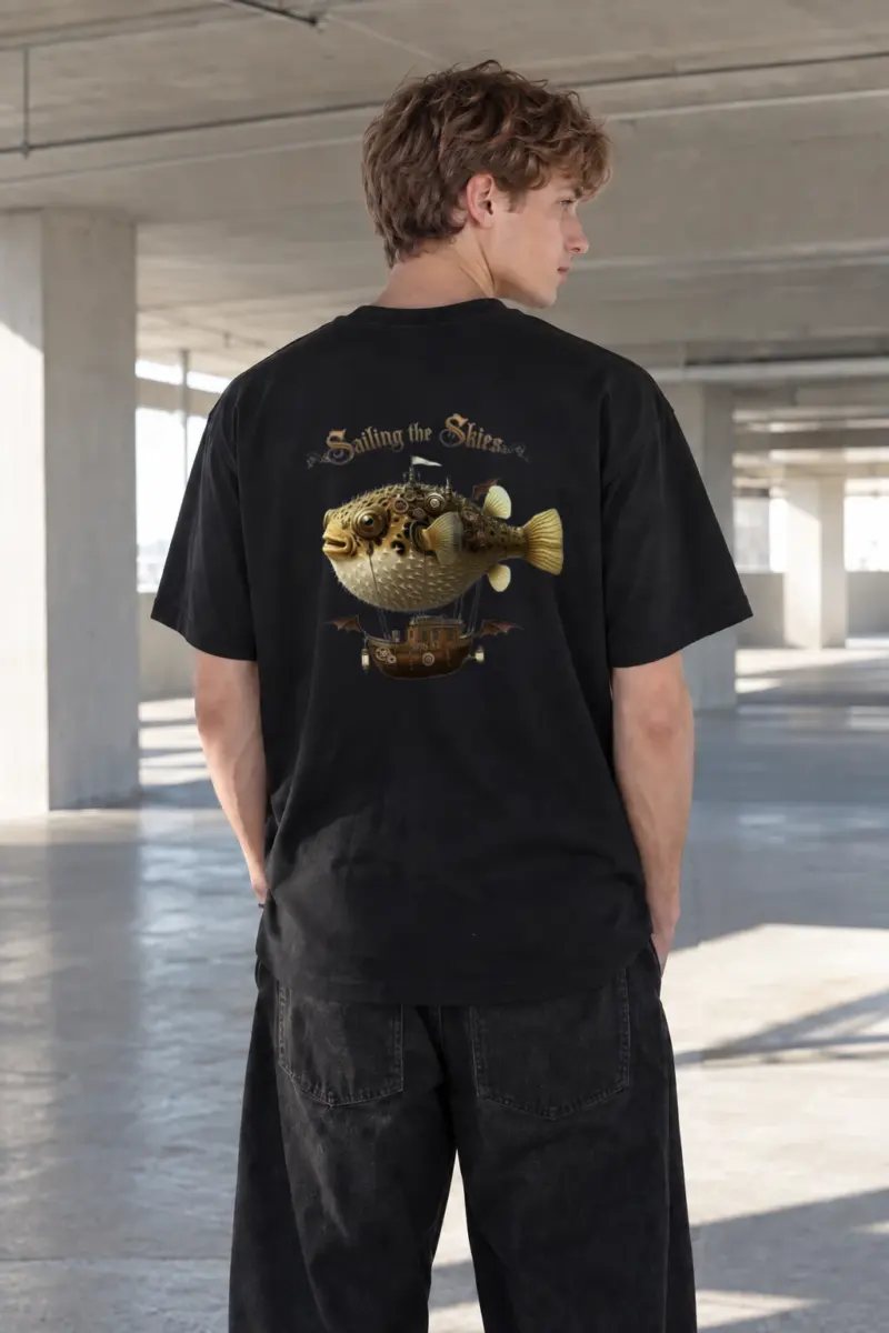 “Sailing the Skies” Heavyweight Unisex Crewneck T-shirt | Gildan 5000