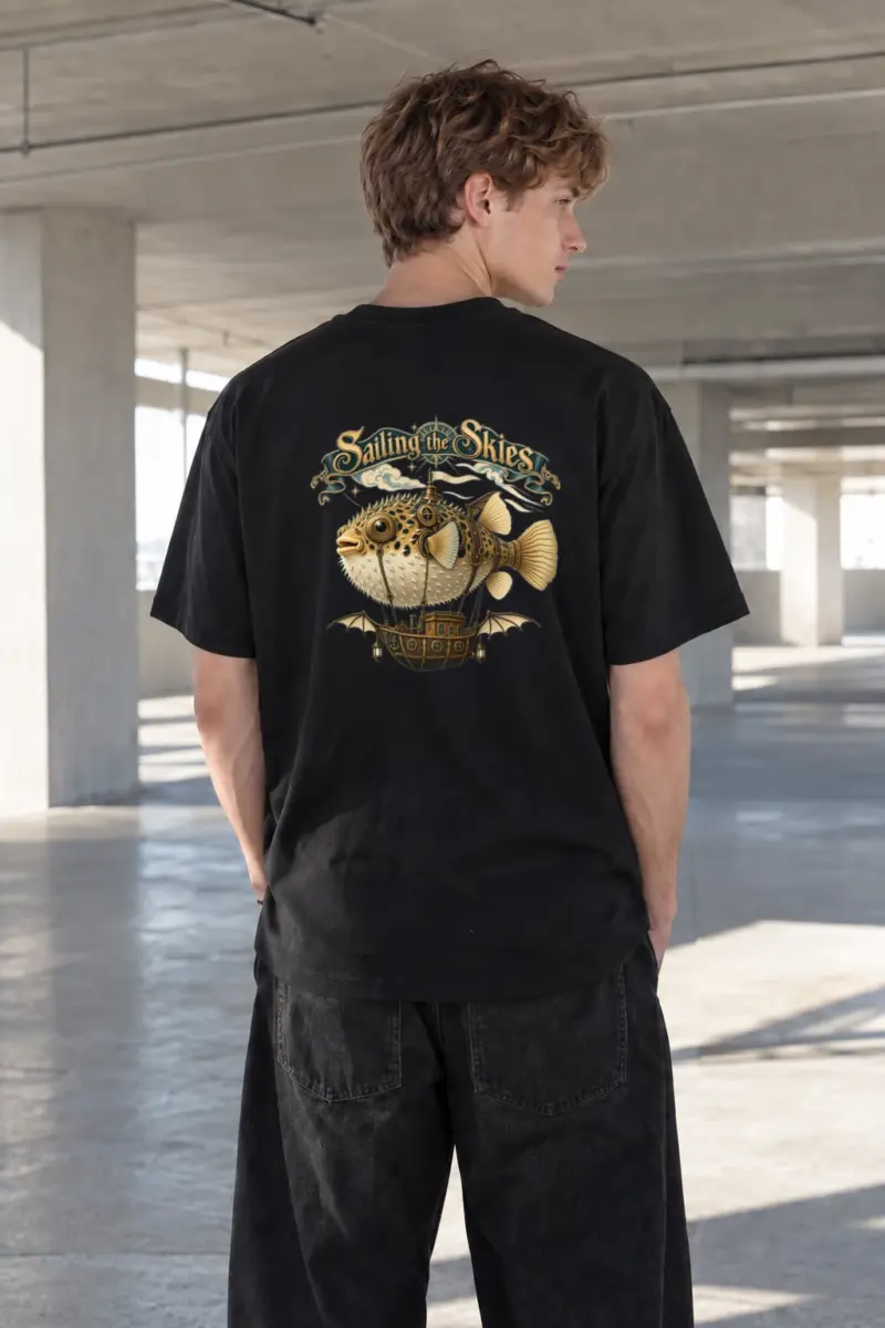 "Sailing The Skies" Heavyweight Unisex Crewneck T-shirt | Gildan 5000