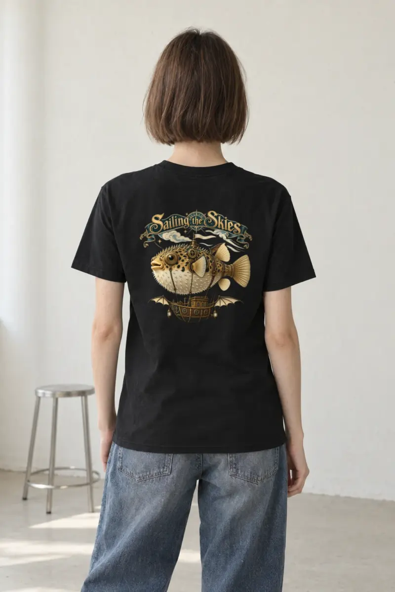 "Sailing The Skies" Heavyweight Unisex Crewneck T-shirt