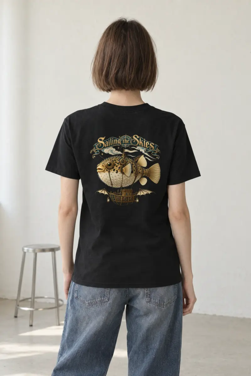 "Sailing The Skies" Heavyweight Unisex Crewneck T-shirt