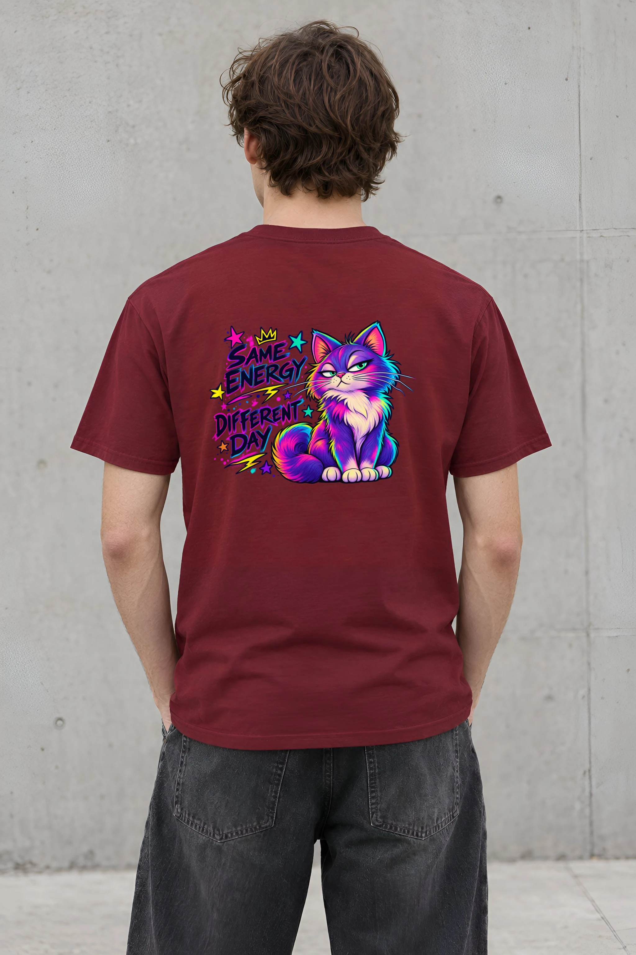 "Same Energy Different Day" Heavyweight Unisex Crewneck T-shirt
