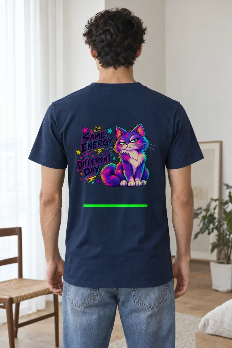 "Same Energy Different Day" Heavyweight Unisex Crewneck T-shirt | Gildan 5000